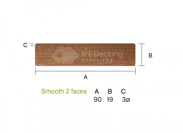 IPE 19 x 90mm Smooth 2 faces - 1st Grade