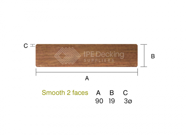 IPE 19 x 90mm Smooth 2 faces - 1st Grade - non FSC