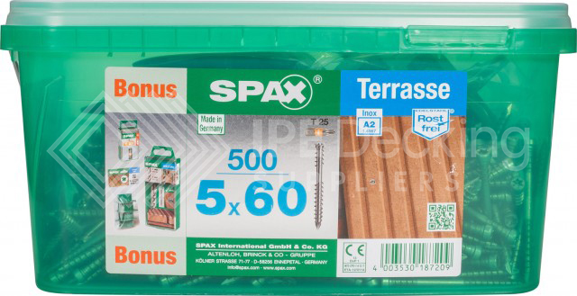 Spax 'BONUS Box' 16m2 Stainless Steel decking screw kit